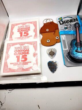 Lot Of Guitar Items -Guitar Strings +Metal Picks + Holders + Air Freshner New